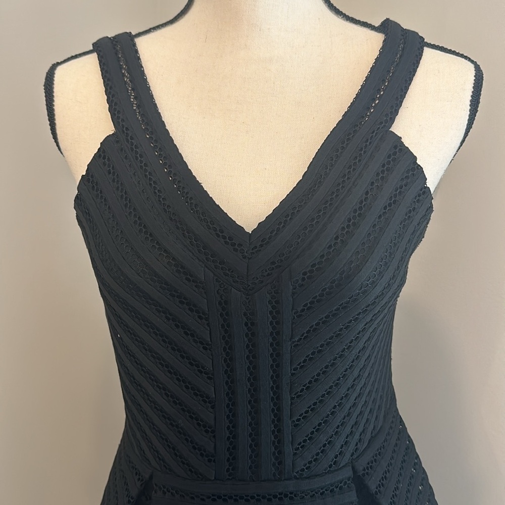 Black Structured Mini Dress Express - Picture 2 of 9